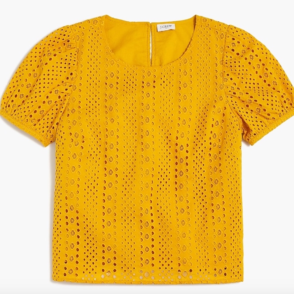 Eyelet Puff-sleeve Top